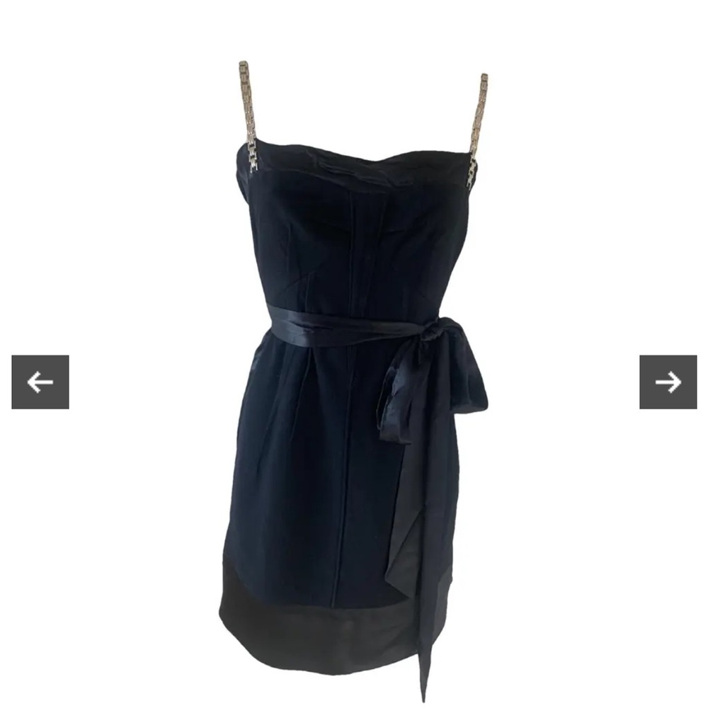 Elegant Black Dress with Chain Straps